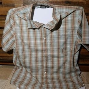 Kavu short sleeve plaid button down Men's L
